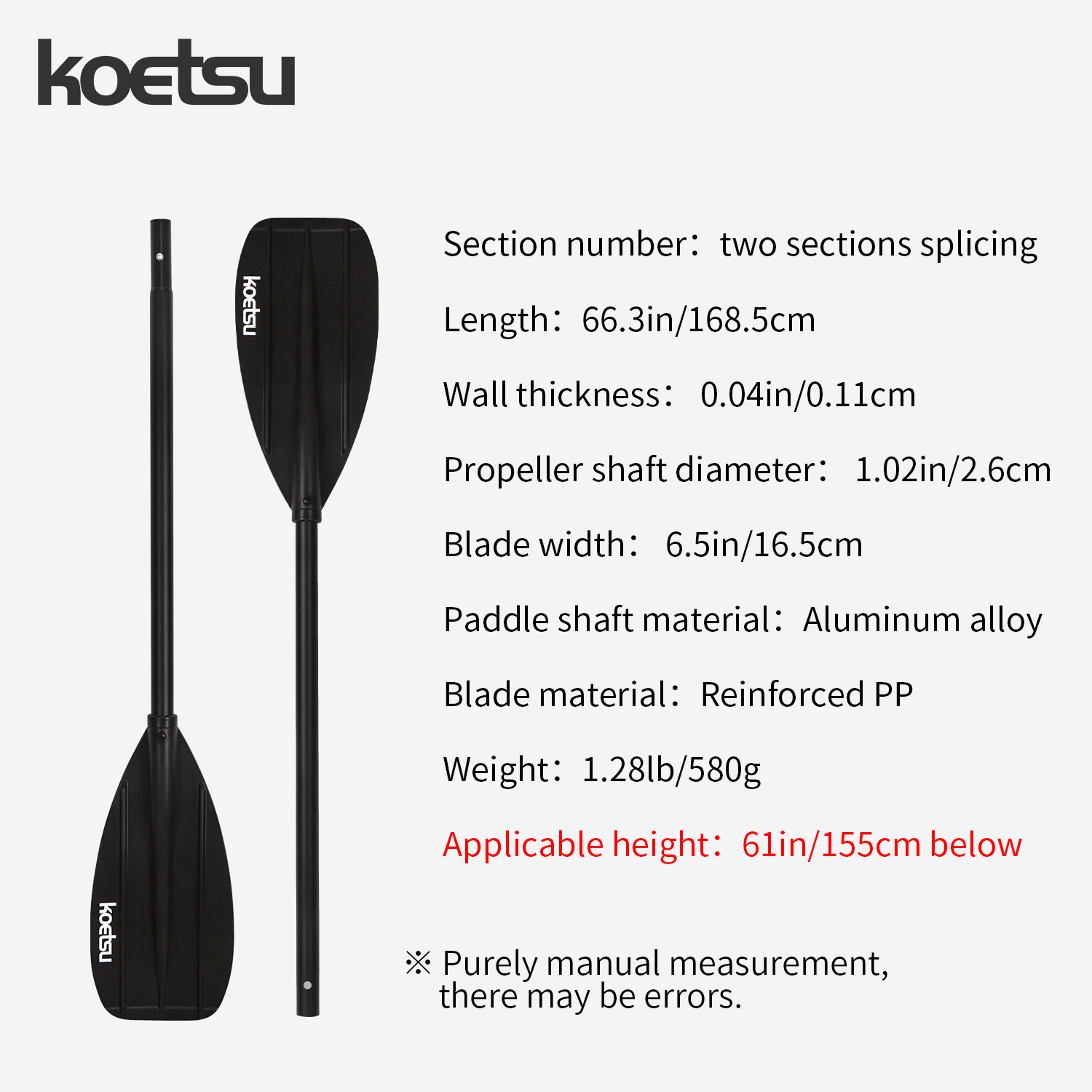 KOETSU Aluminum Alloy Double-H - Fishing Kayak Paddle ulasan dan harga
