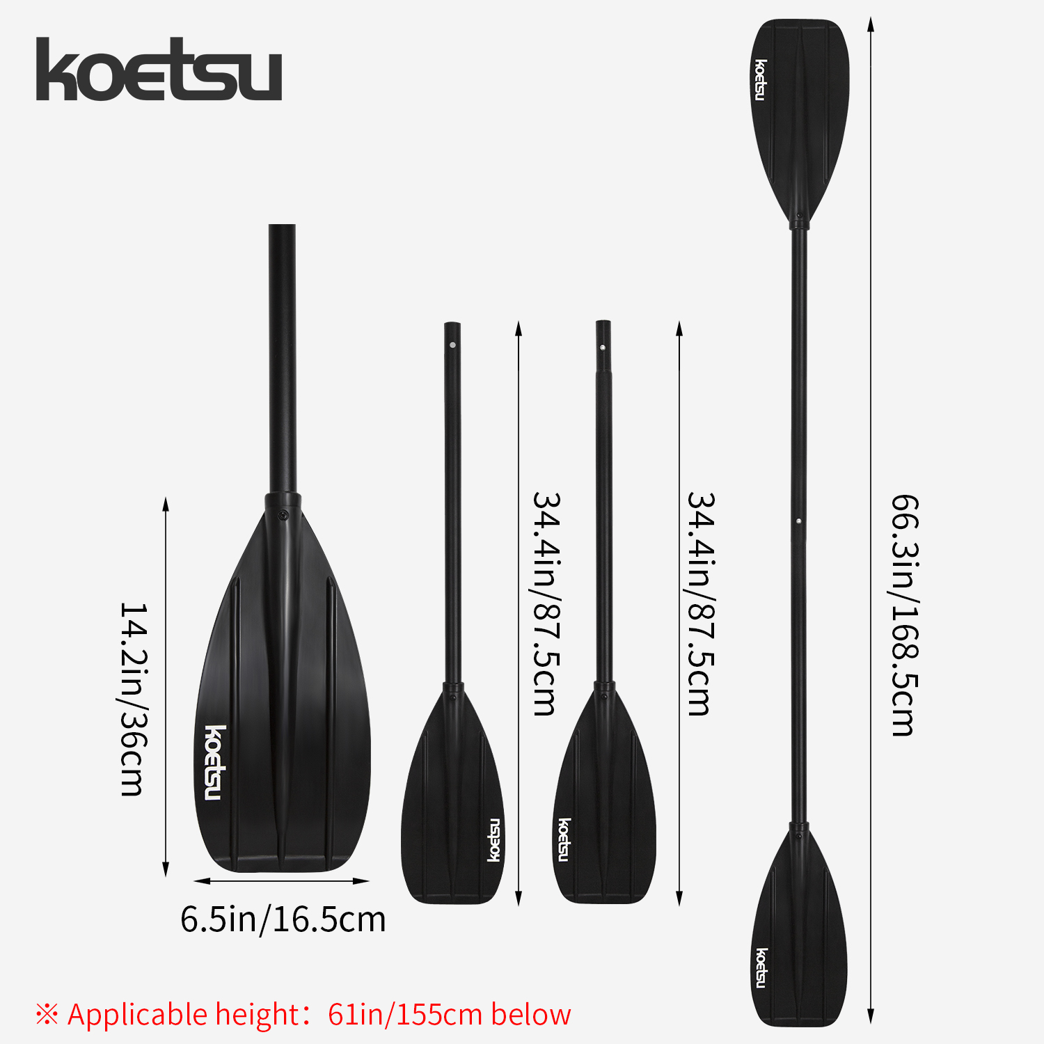 KOETSU Aluminum Alloy Double-H - Fishing Kayak Paddle ulasan dan harga